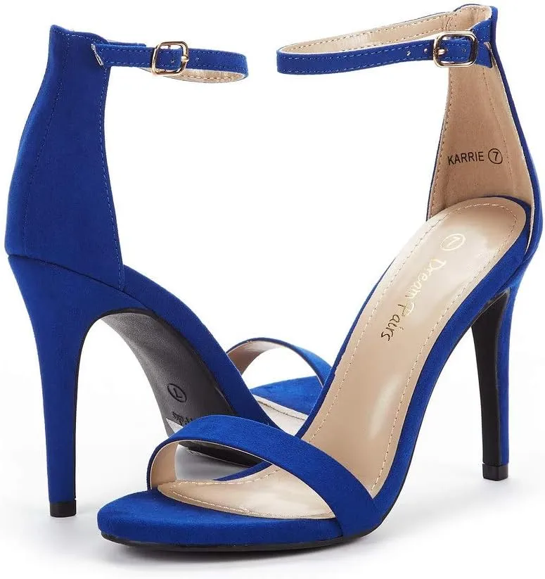 DREAM PAIRS Women's High Heels Flower Ankle Strap Stilettos Round Open Toe Dressy Sexy Sandals