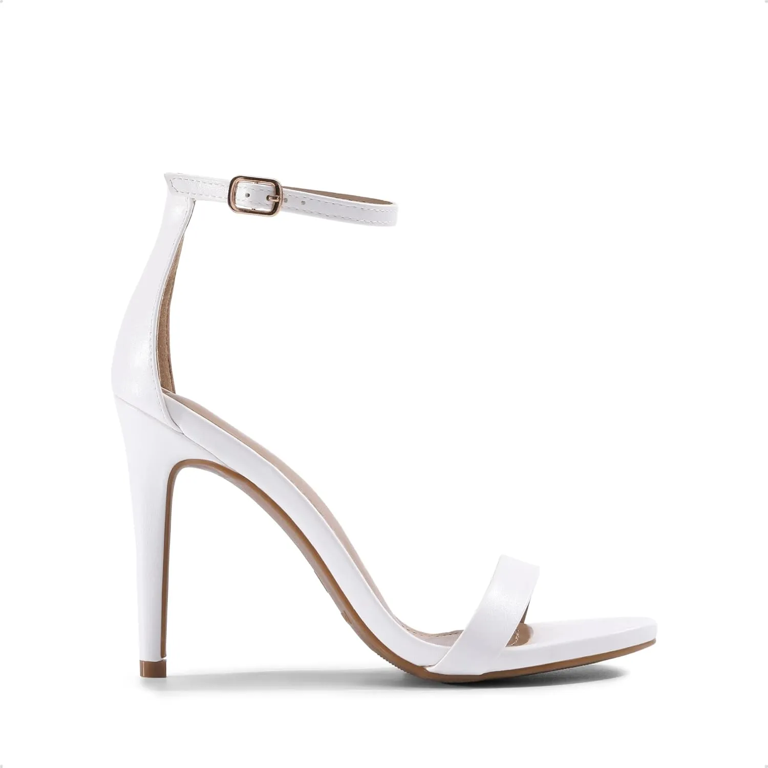 DREAM PAIRS Women's High Heels Flower Ankle Strap Stilettos Round Open Toe Dressy Sexy Sandals