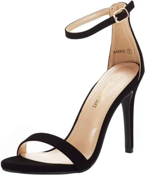 DREAM PAIRS Women's High Heels Flower Ankle Strap Stilettos Round Open Toe Dressy Sexy Sandals
