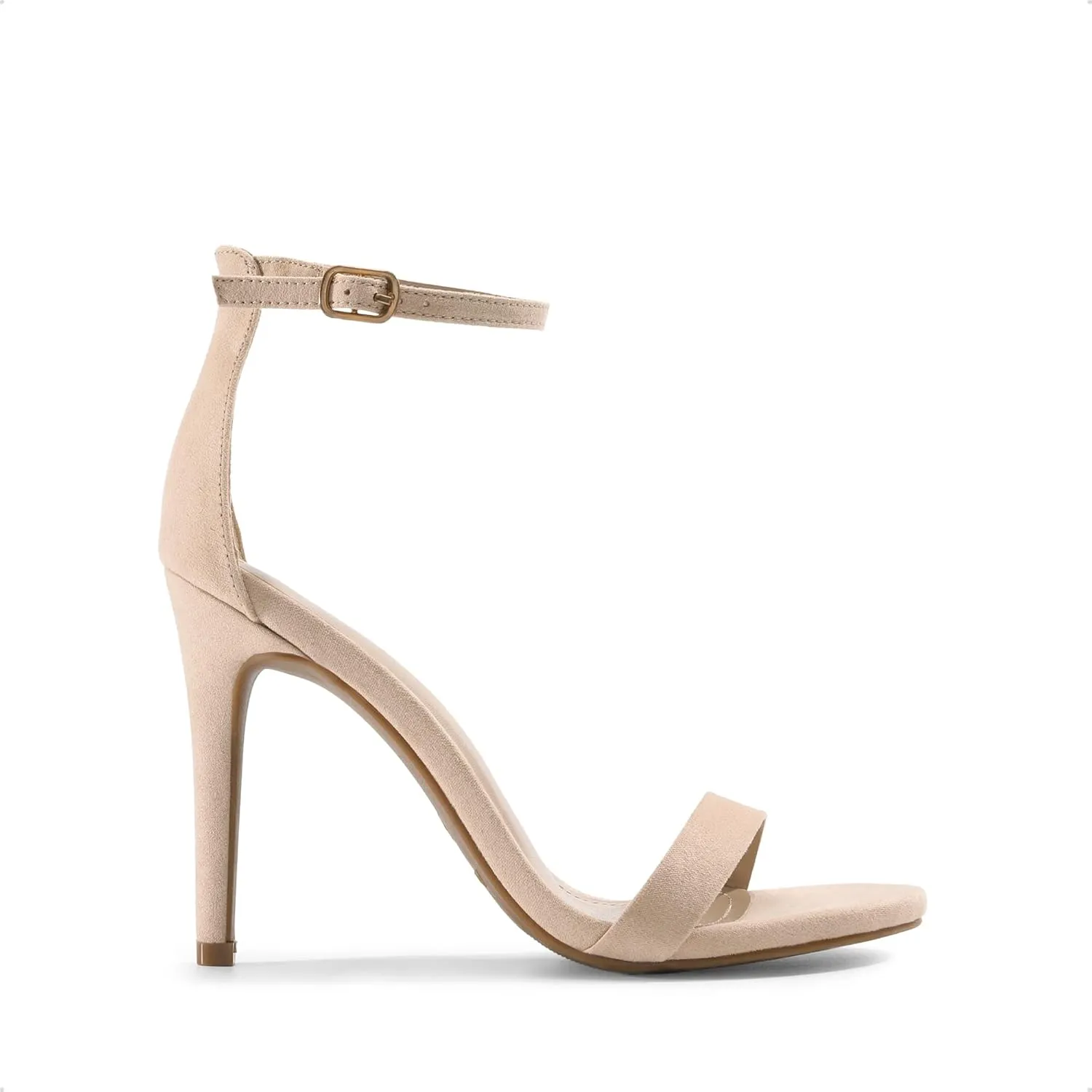 DREAM PAIRS Women's High Heels Flower Ankle Strap Stilettos Round Open Toe Dressy Sexy Sandals