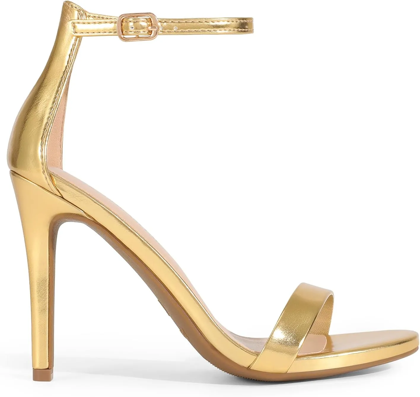 DREAM PAIRS Women's High Heels Flower Ankle Strap Stilettos Round Open Toe Dressy Sexy Sandals