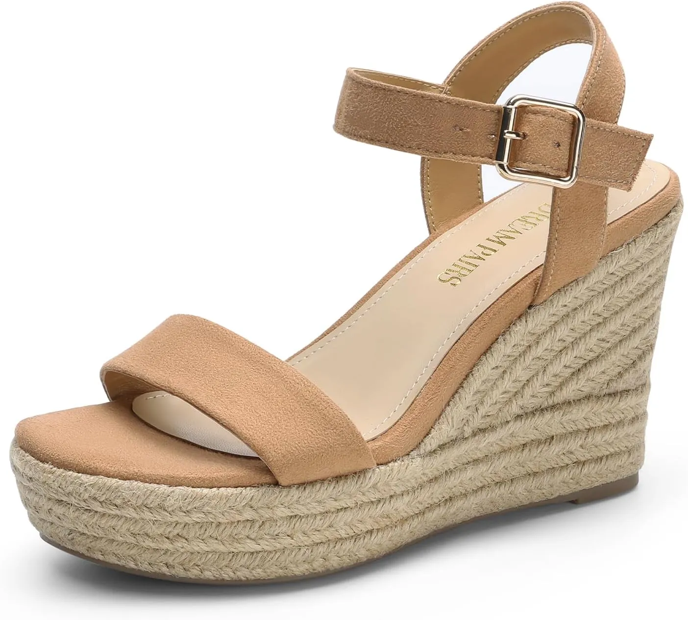 DREAM PAIRS Women's Platform Wedges Sandals, Comfortable Open Toe Espadrilles Sandals Dressy Buckle Ankle Strap Summer Shoes