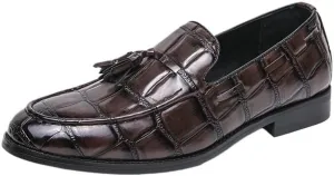Dress Shoes for Men Business Men's Formal Shoes Leather Slip-On Loafers Tassel Dress Shoes Pointed Toe Low Top Non-Slip Luxury Fashion
