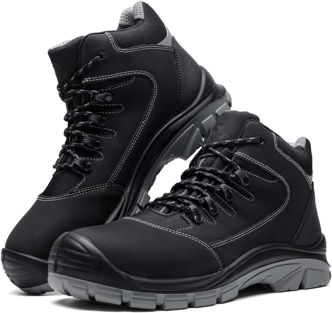 DRKA Men's Steel Toe Work Boots Water Resistant Safety Shoes