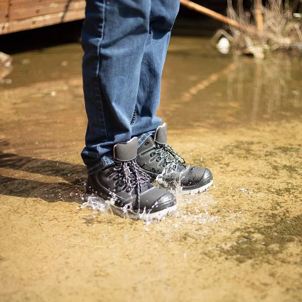 DRKA Men's Steel Toe Work Boots Water Resistant Safety Shoes