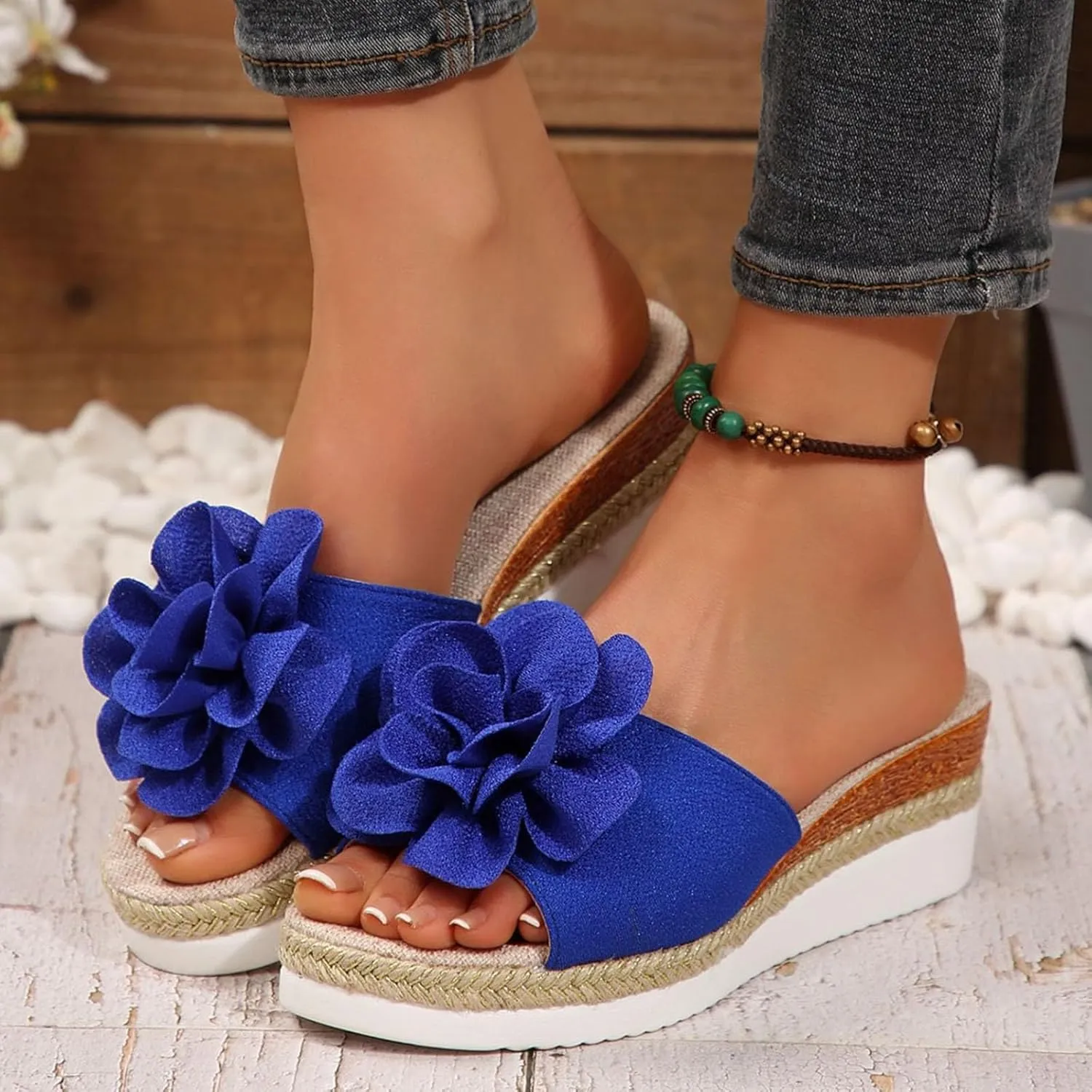 Eduavar Sandals for Women Dressy, Summer Sandals for Women 2023 Bow Tie Sandals Slip On Espadrille Platform Sandals