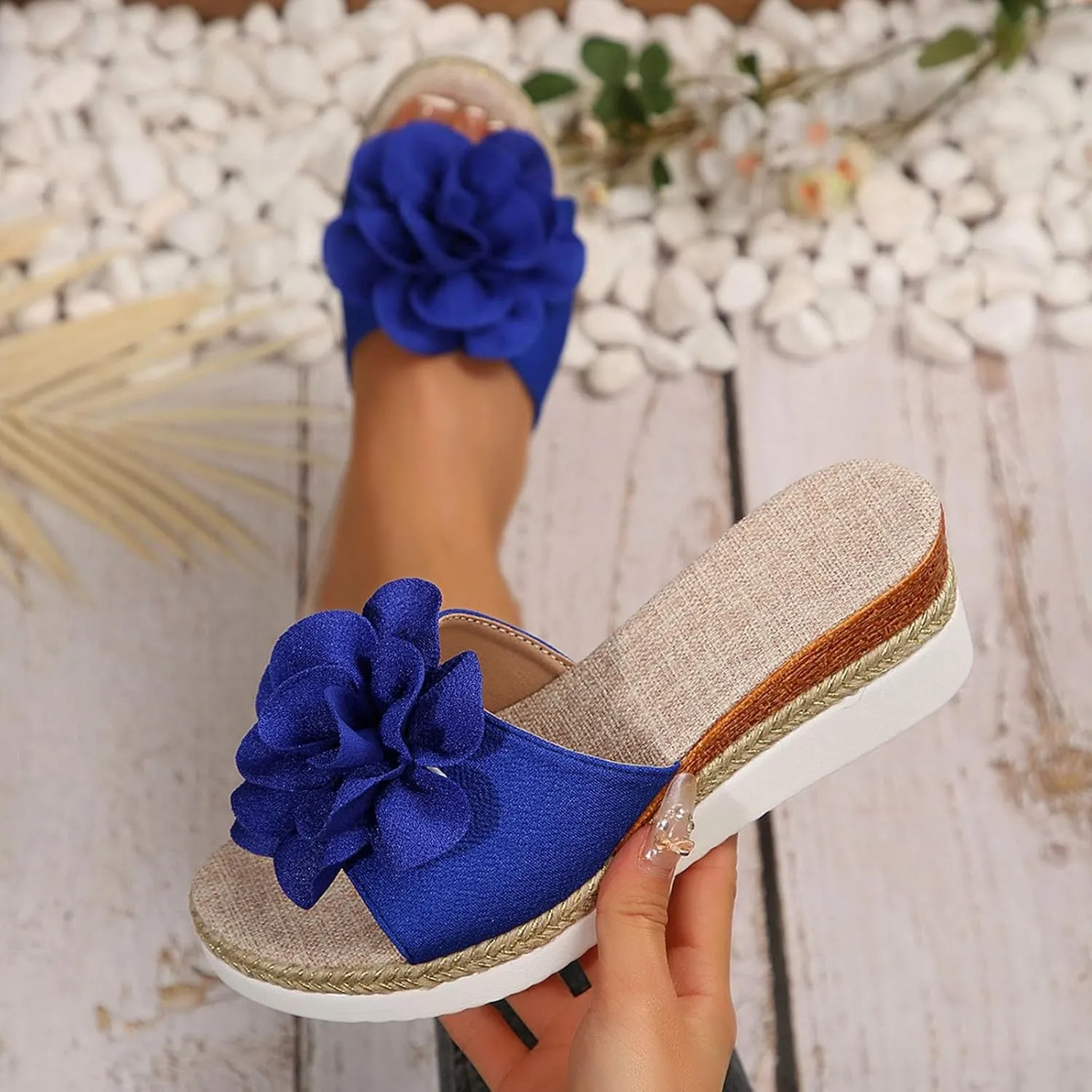 Eduavar Sandals for Women Dressy, Summer Sandals for Women 2023 Bow Tie Sandals Slip On Espadrille Platform Sandals
