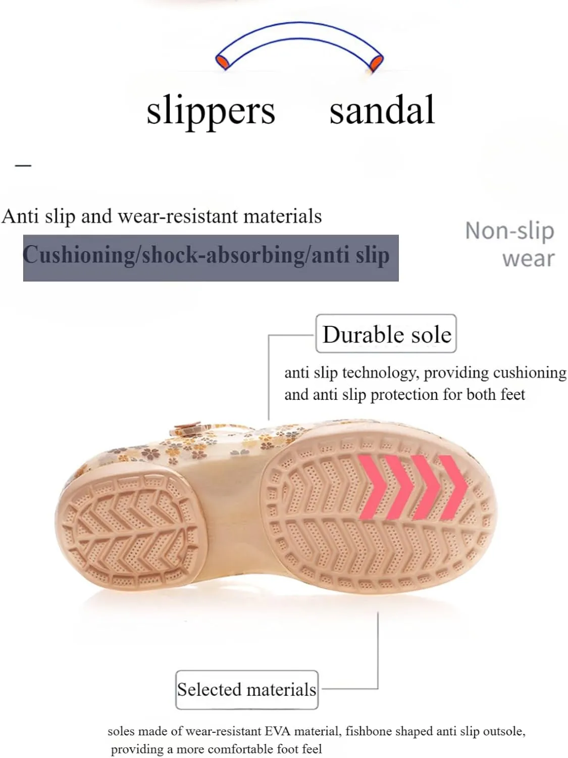 Elegant Transparent Non-Slip Clogs for Women - Comfortable Indoor/Outdoor Garden Sandals, Brown