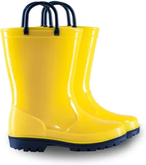 EUXTERPA Boys Girls Rain Boots Toddler Kids Waterproof Boots Children Lightweight Rain Shoes with Handles