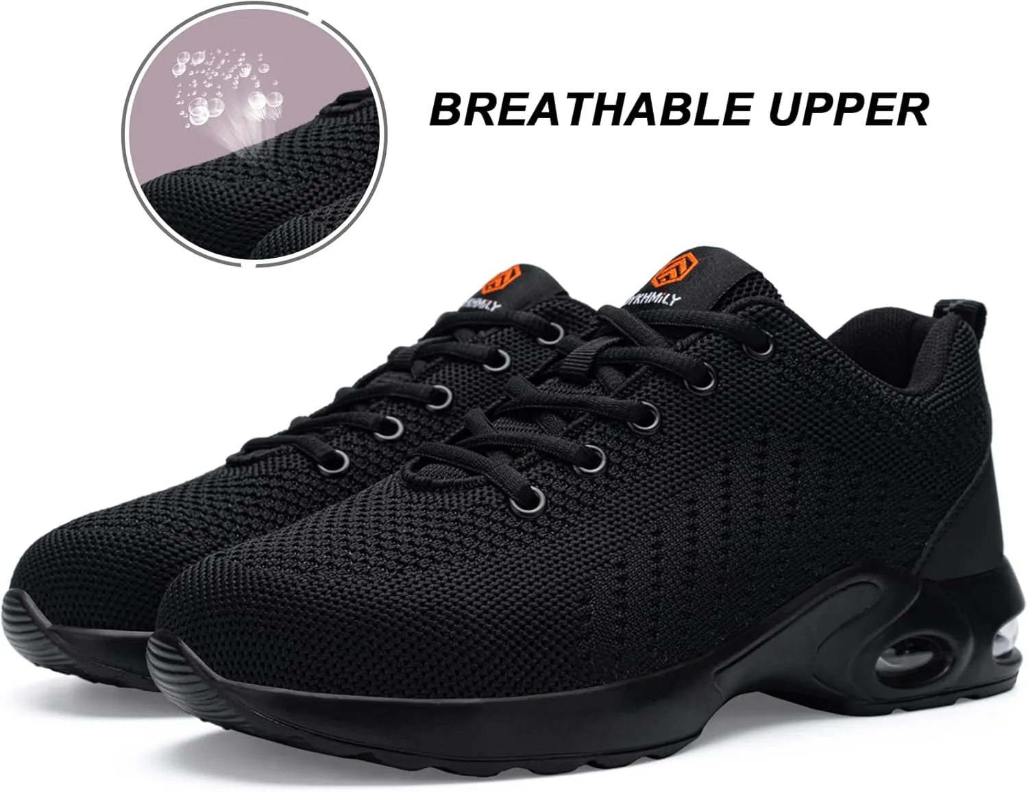 FENLERN Steel Toe Shoes for Women Lightweight Safety Shoes Comfortable Ladies Steel Toe Sneakers Non Slip Work Shoes Breathable Arch Support 5~11 Medium/5.5~10.5 Wide Width
