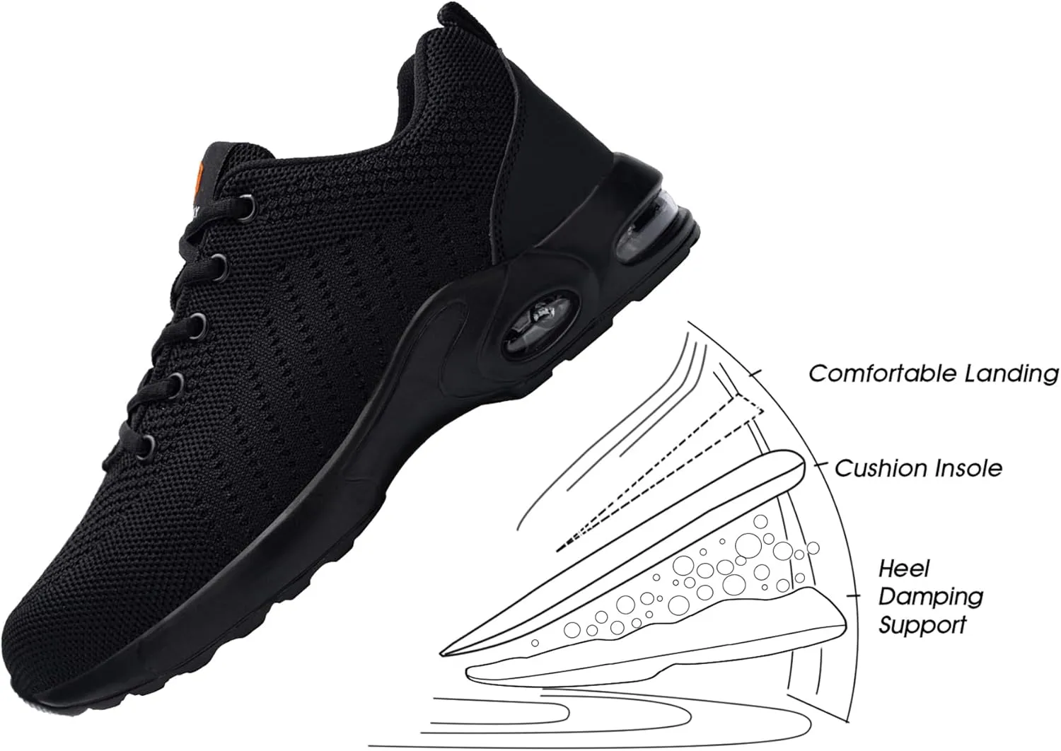 FENLERN Steel Toe Shoes for Women Lightweight Safety Shoes Comfortable Ladies Steel Toe Sneakers Non Slip Work Shoes Breathable Arch Support 5~11 Medium/5.5~10.5 Wide Width