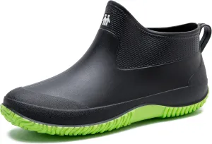 fereshte Men's Ankle Rain Boots Waterproof PVC Short Garden Boots