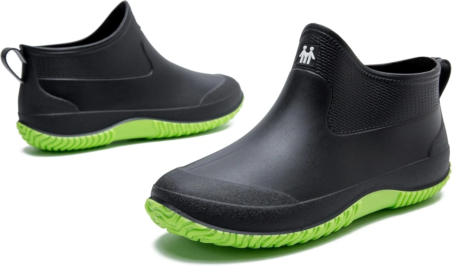fereshte Men's Ankle Rain Boots Waterproof PVC Short Garden Boots