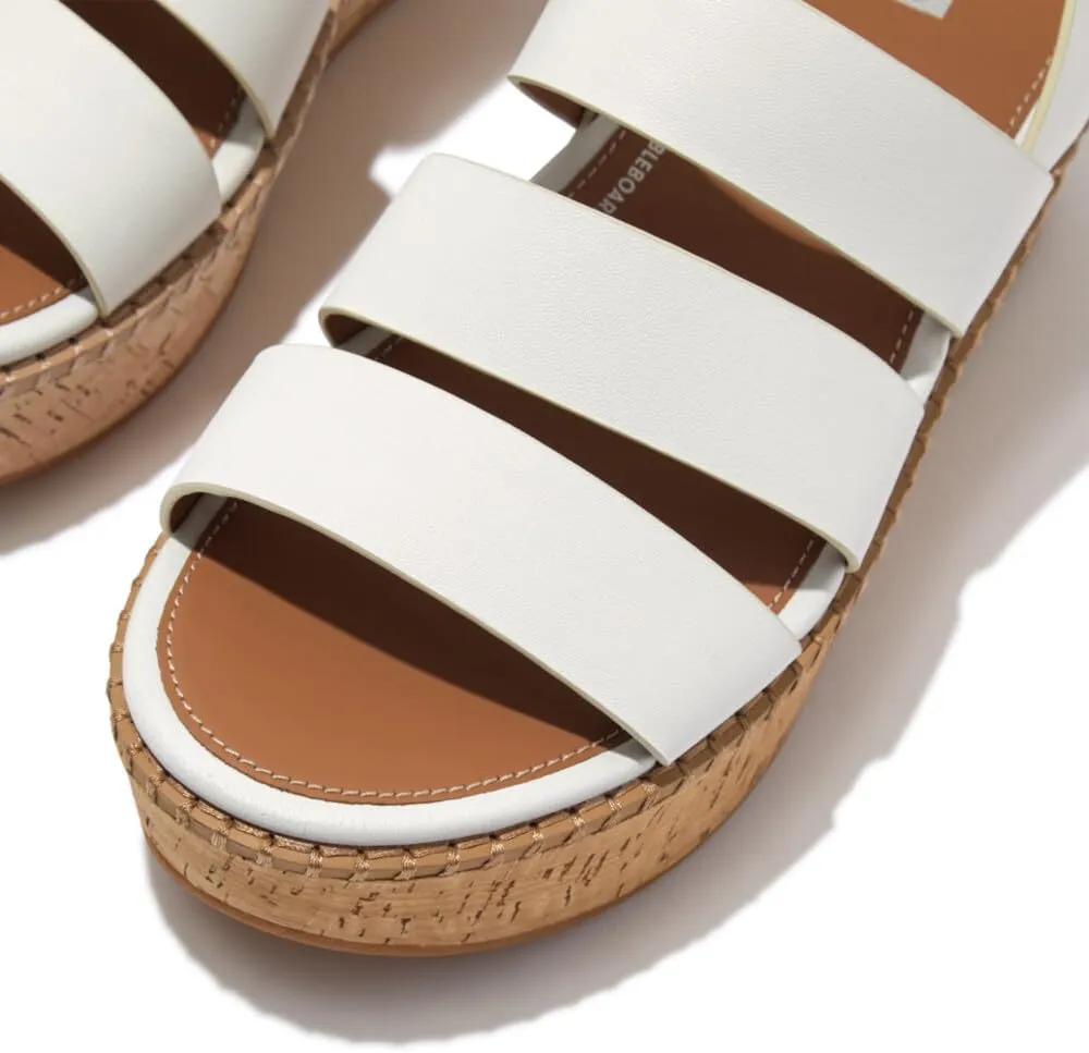 FitFlop Women's F-Mode Buckle Shimmerlux Flatform Toe-Post Sandals Wedge