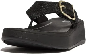 FitFlop Women's F-Mode Buckle Shimmerlux Flatform Toe-Post Sandals Wedge