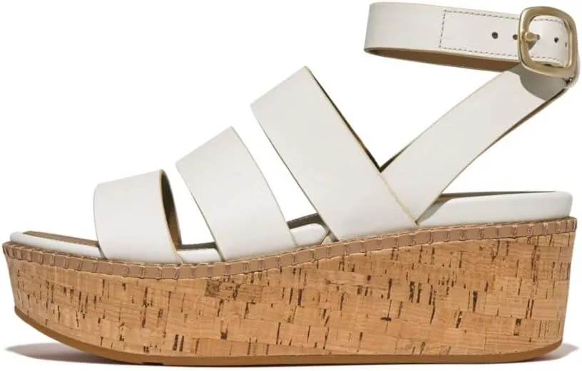 FitFlop Women's F-Mode Buckle Shimmerlux Flatform Toe-Post Sandals Wedge