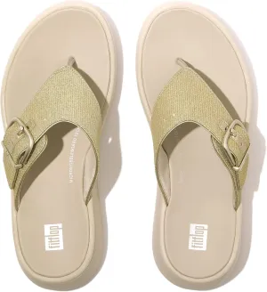 FitFlop Women's F-Mode Buckle Shimmerlux Flatform Toe-Post Sandals Wedge