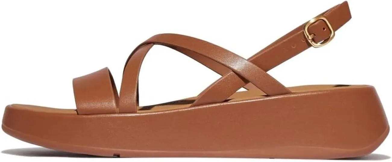 FitFlop Women's F-Mode Leather Flatform Strappy Back-Strap Sandals Wedge