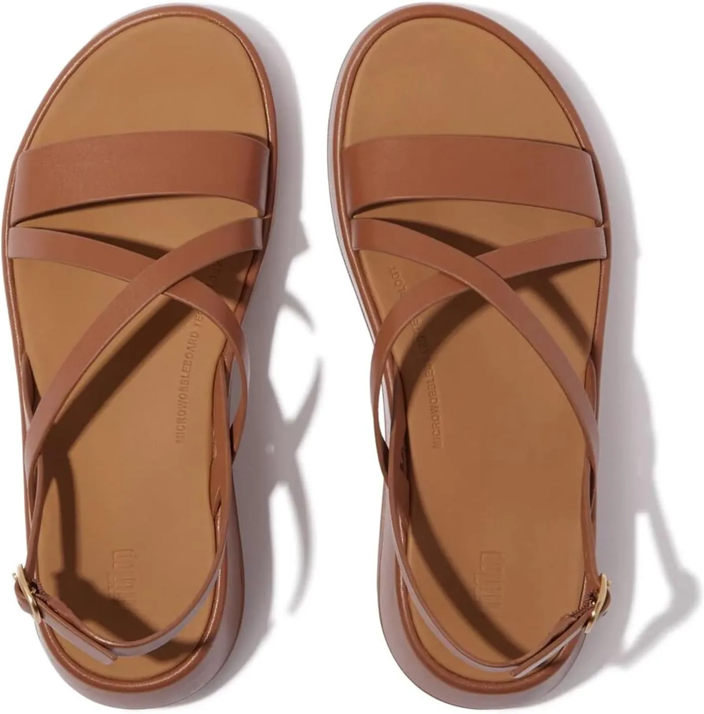 FitFlop Women's F-Mode Leather Flatform Strappy Back-Strap Sandals Wedge