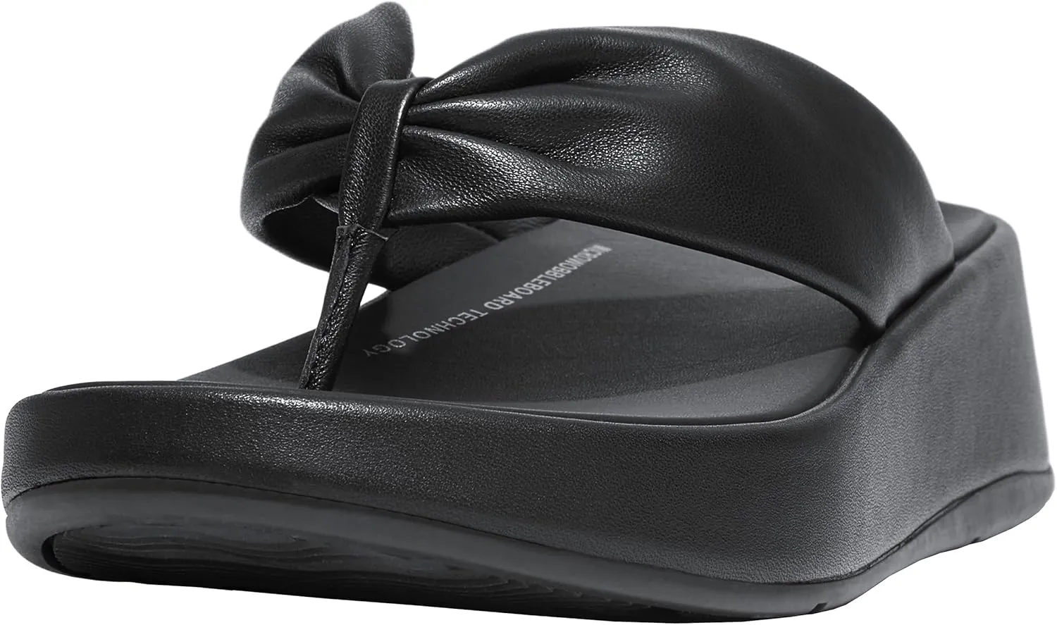 FitFlop Women's F-Mode Leather-Twist Flatform Toe-Post Sandals Wedge