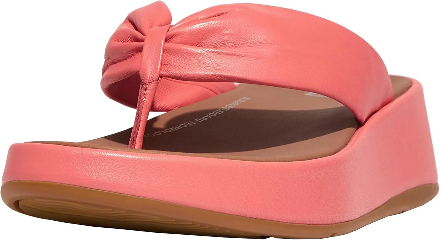 FitFlop Women's F-Mode Leather-Twist Flatform Toe-Post Sandals Wedge