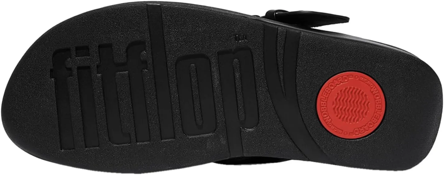 FitFlop Women's Lulu Resin-Buckle Leather Toe-Post Sandals Wedge
