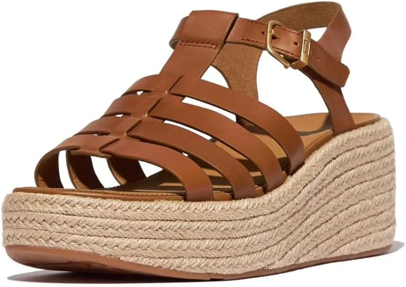 FitFlop Women's Platfforms Espadr. Leather Fisherman Wedge Sandals