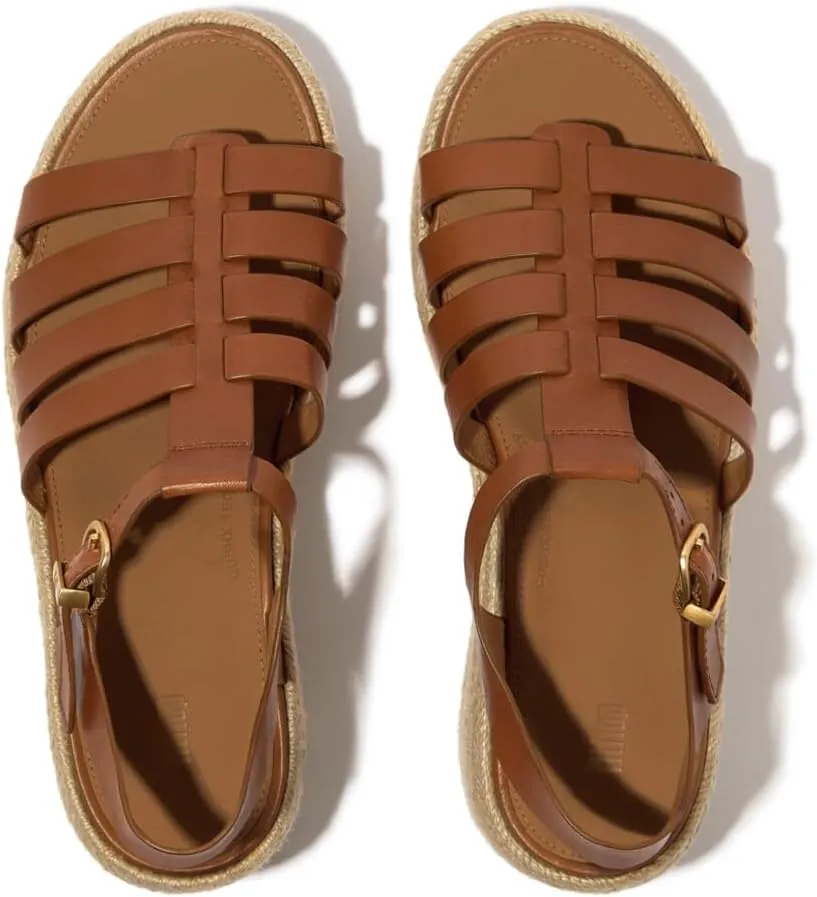 FitFlop Women's Platfforms Espadr. Leather Fisherman Wedge Sandals