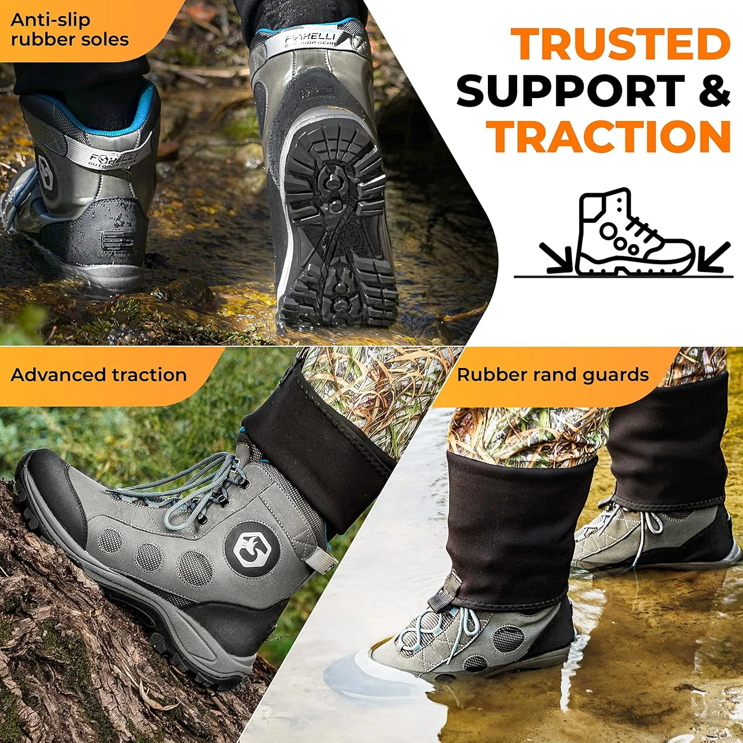 Foxelli Wading Boots – Lightweight Fly Fishing Boots for Men, Rubber Sole Wading Shoes