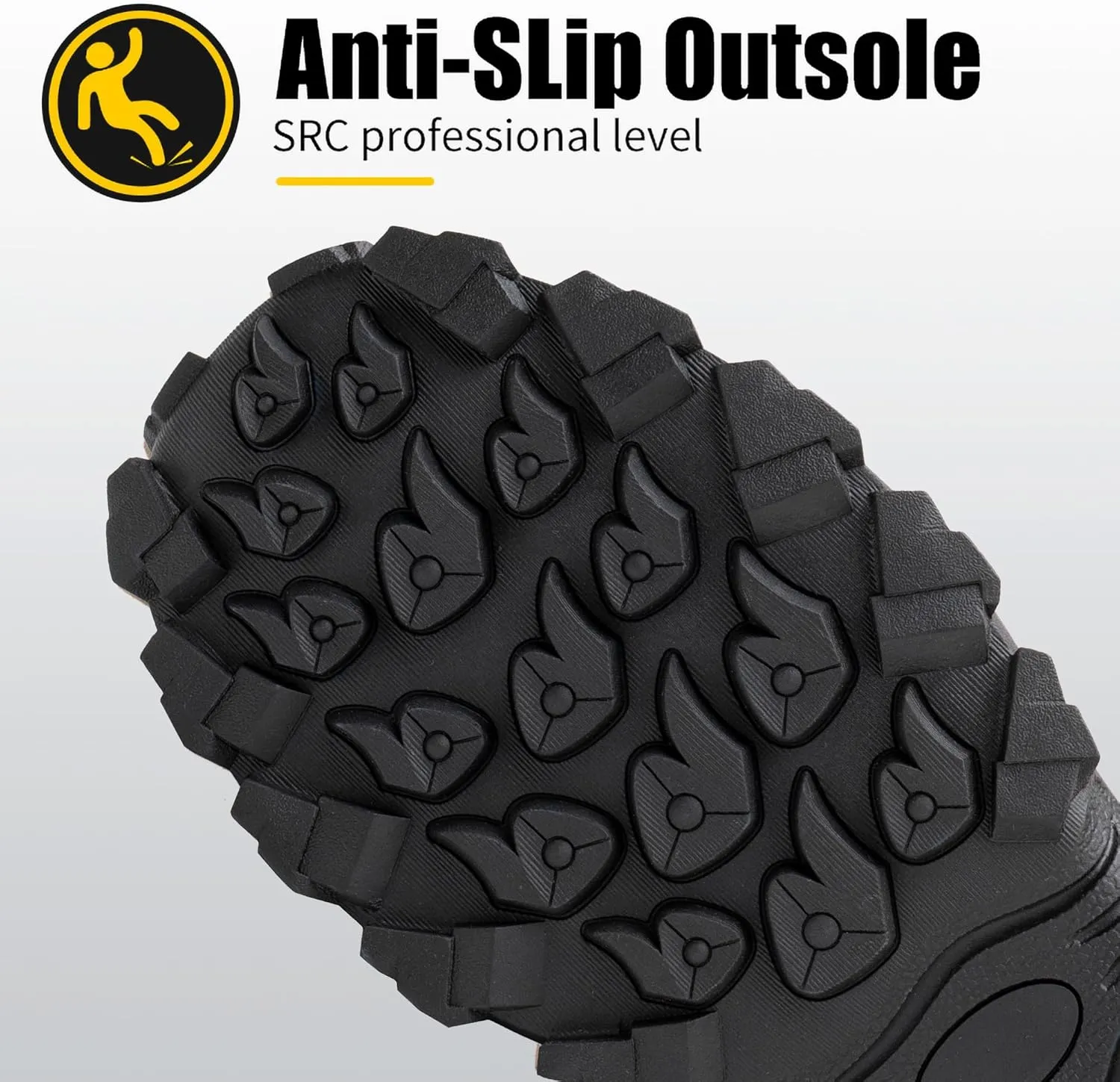 FUDYNMALC Steel Toe Work Boots for Men: Slip Resistant Mens Safety Shoes Indestructible Construction - Comfortable Breathable Working Footwear