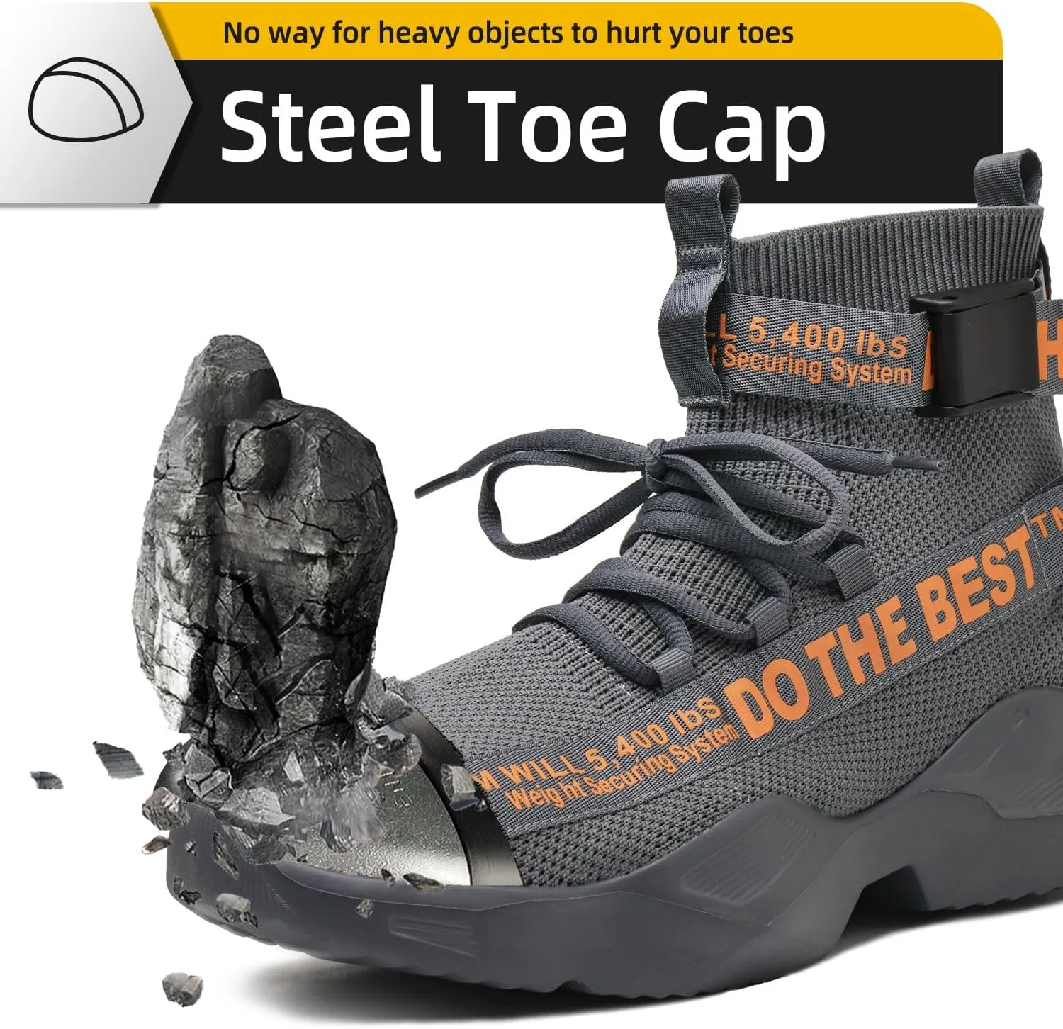Furuian Steel Toe Shoes for Men Women Comfortable Lightweight Safety Snekaers Industrial Construction Work Shoes for Men