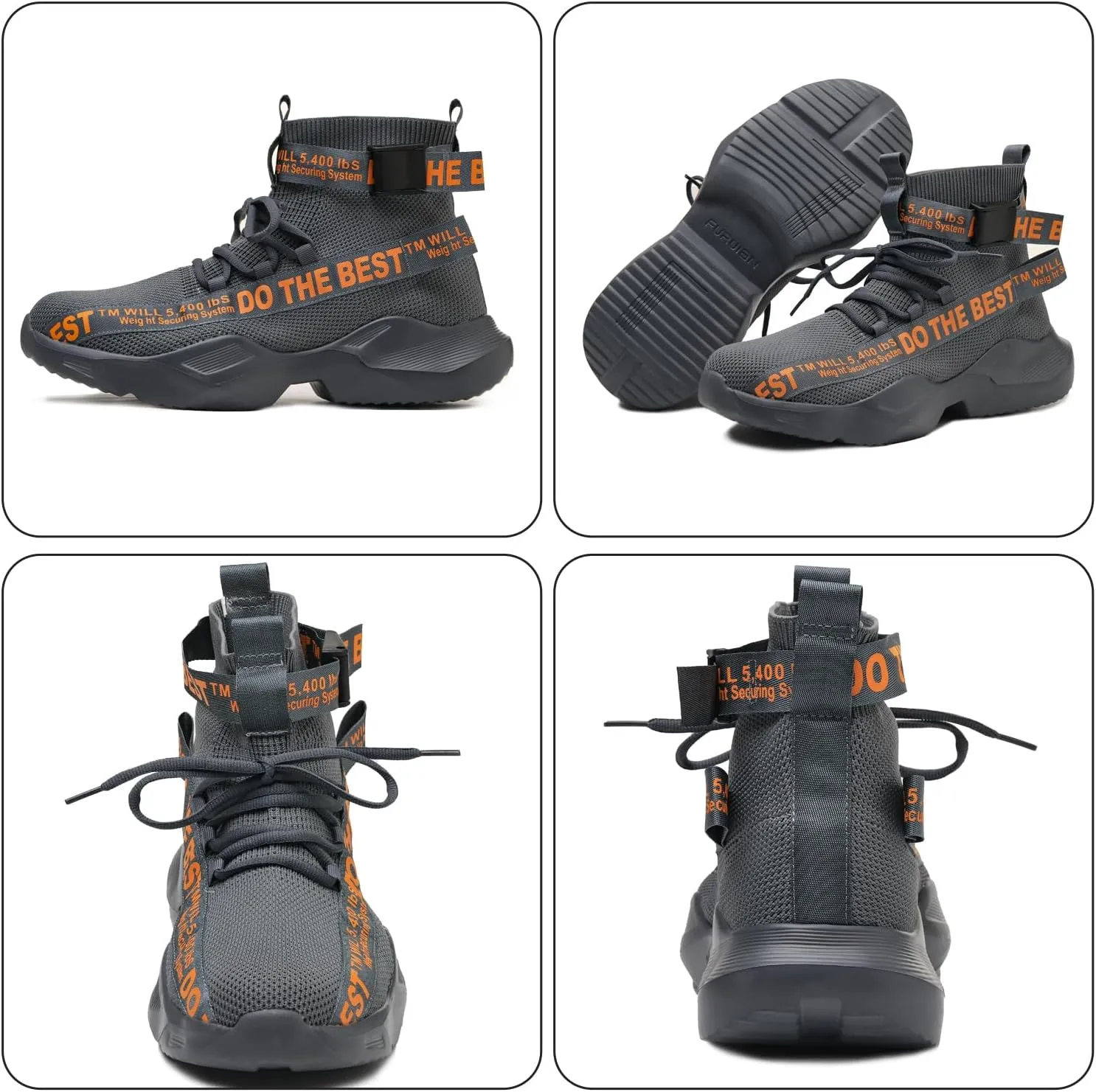 Furuian Steel Toe Shoes for Men Women Comfortable Lightweight Safety Snekaers Industrial Construction Work Shoes for Men