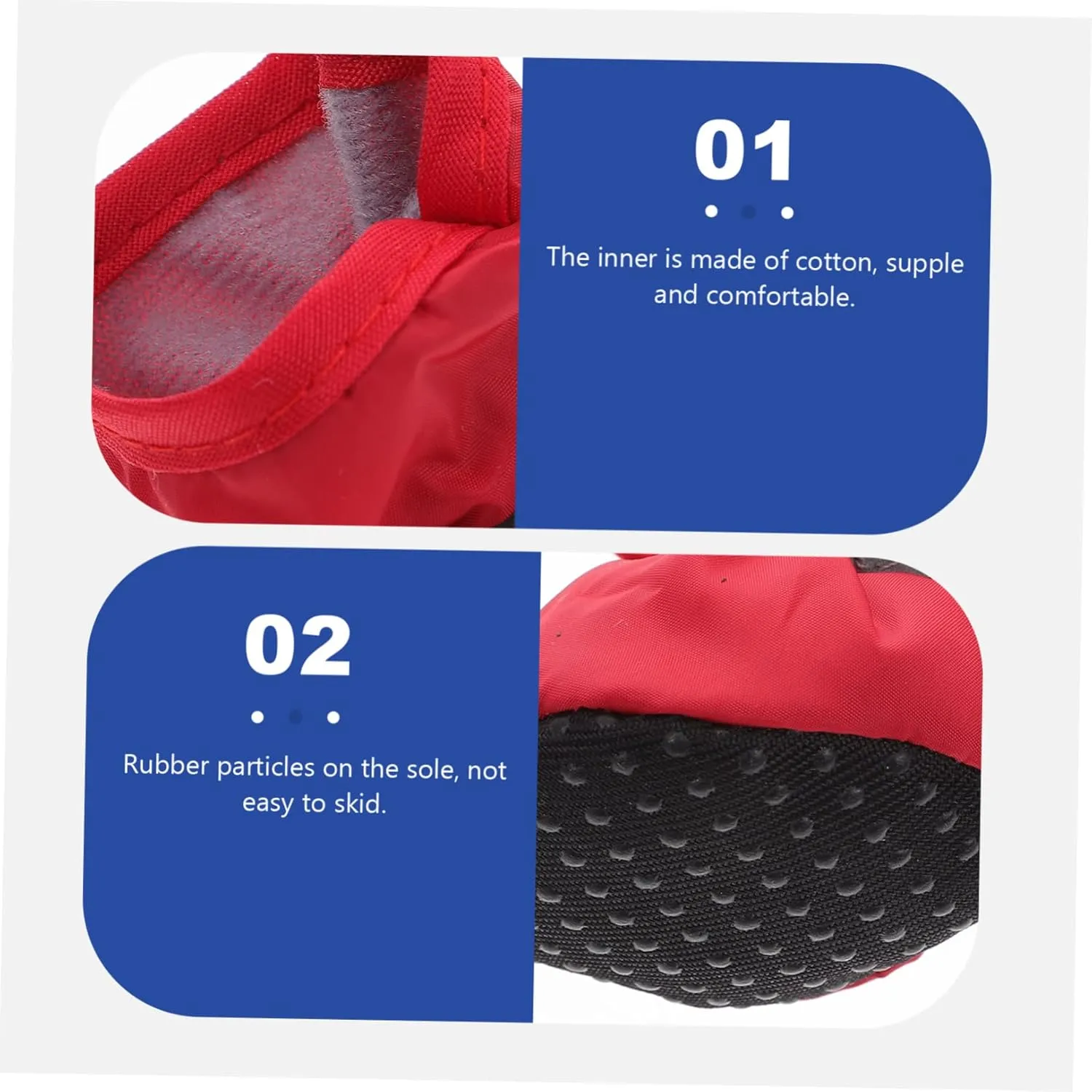 Garneck Pet Rain Boots Set 3 Pairs Waterproof Non-Slip Dog Shoes Nylon Fabric for Safe Outdoor Wear