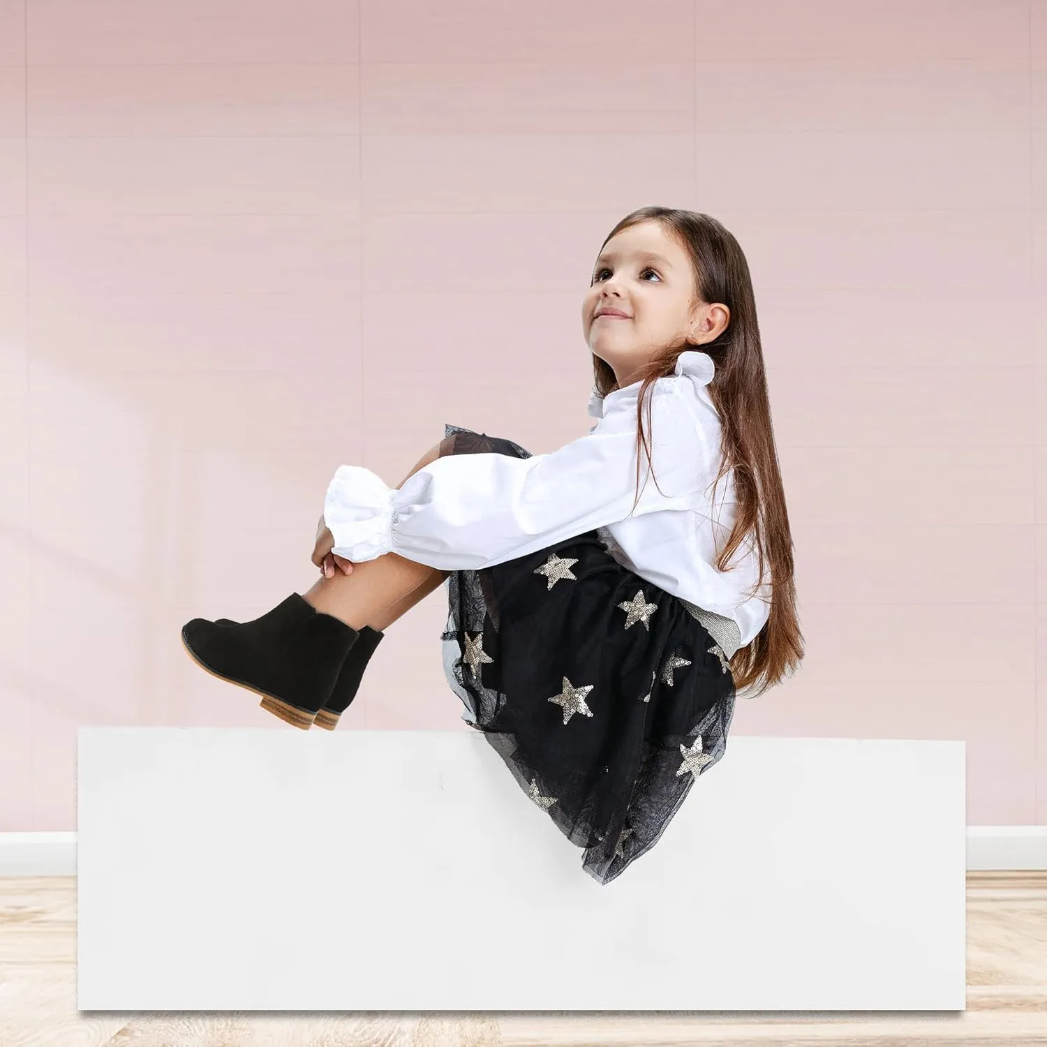 Girls Boots Kids Ankle Boots With Zipper Dress Boot Low Heels Booties for Toddler Little Kids