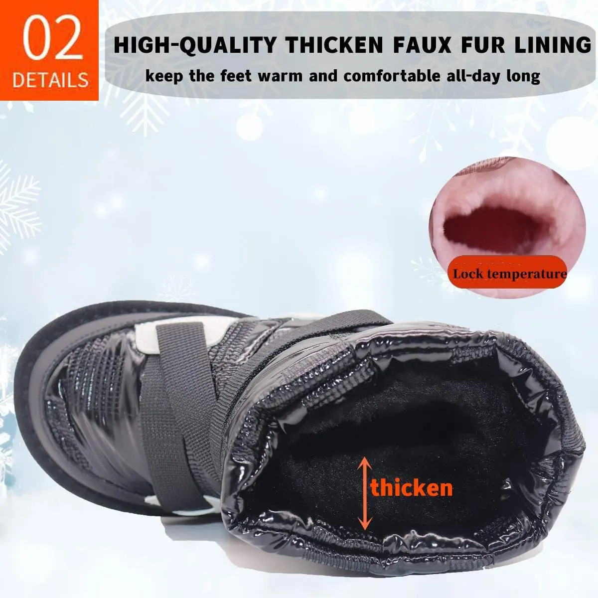 Girl's Boots Kids Glitter Snow Boots Durability Slip Resistant Outdoor Ankle Boots(Toddler/Little Kids)