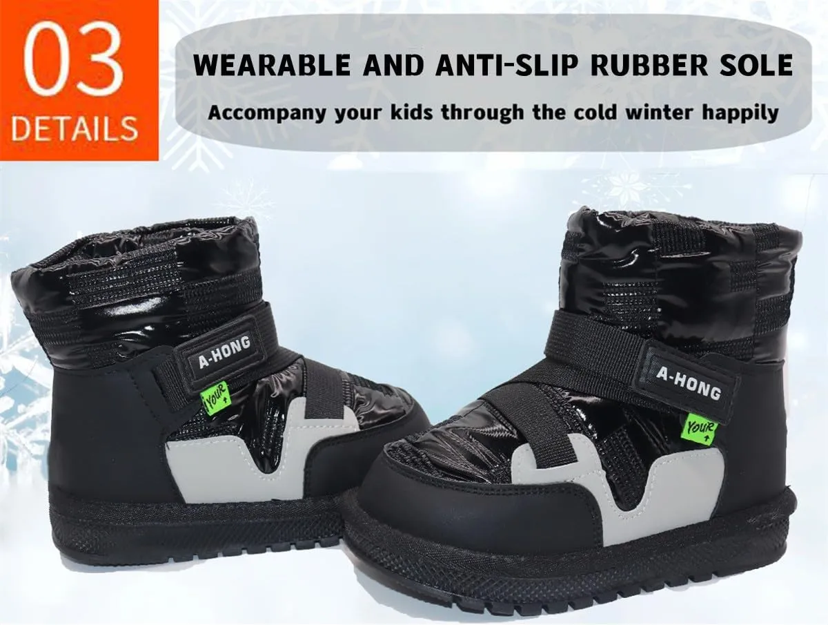 Girl's Boots Kids Glitter Snow Boots Durability Slip Resistant Outdoor Ankle Boots(Toddler/Little Kids)