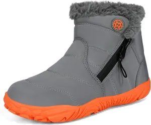Girls Boys Barefoot Boots Shoes | Minimalist Little Kids/Big Kids Waterproof Ankle Winter Snow Boots | Zero Drop Sole | Wide Toe Box | Slip Resistant