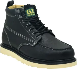 Golden Fox Steel Toe Work Boots Men's 6" Moc Toe Wedge Comfortable Boots for Construction