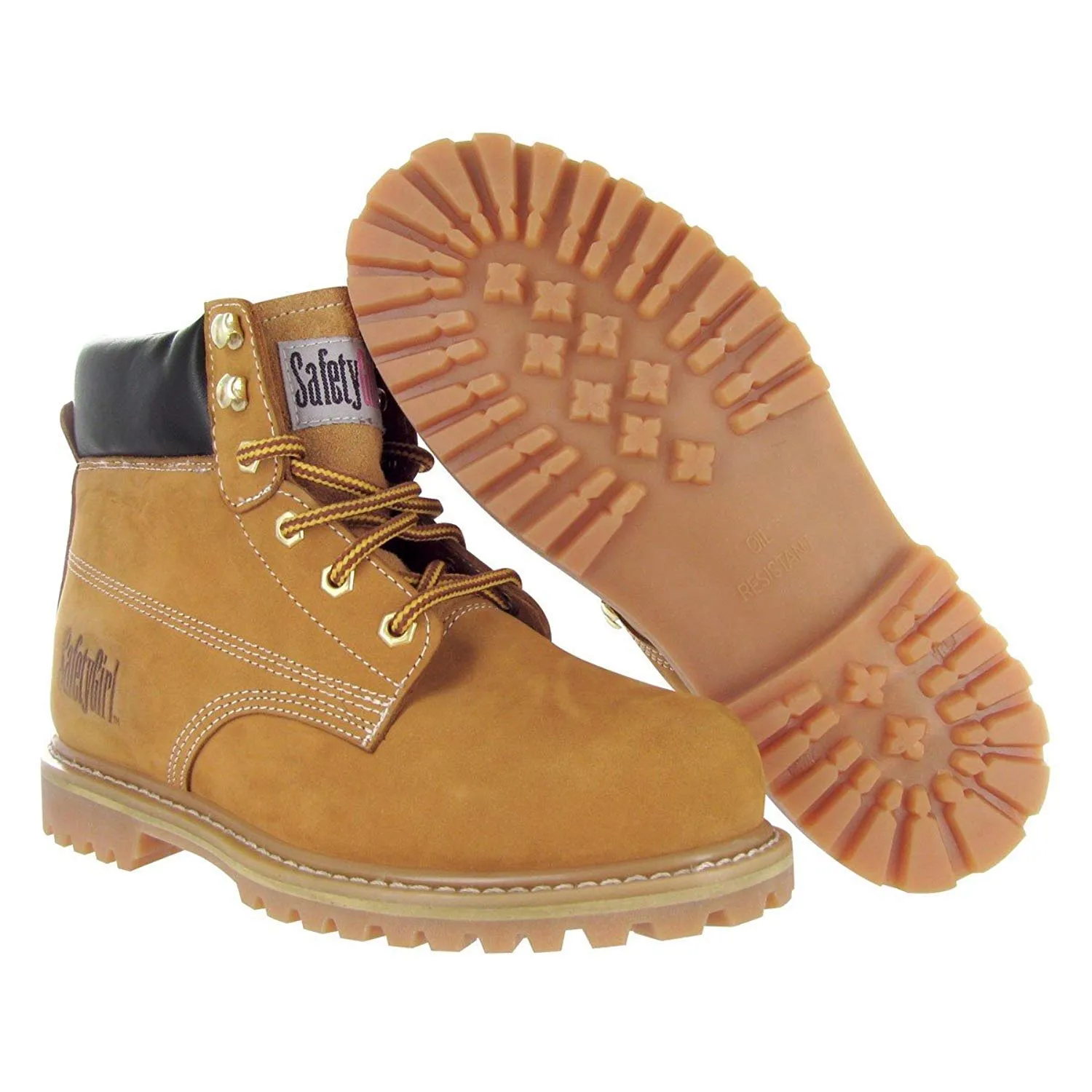 GS003-Tan-6.5W Steel Toe Work Boots - Tan - 6.5W, English, Capacity, Volume, Leather, 6.5W, Tan ()