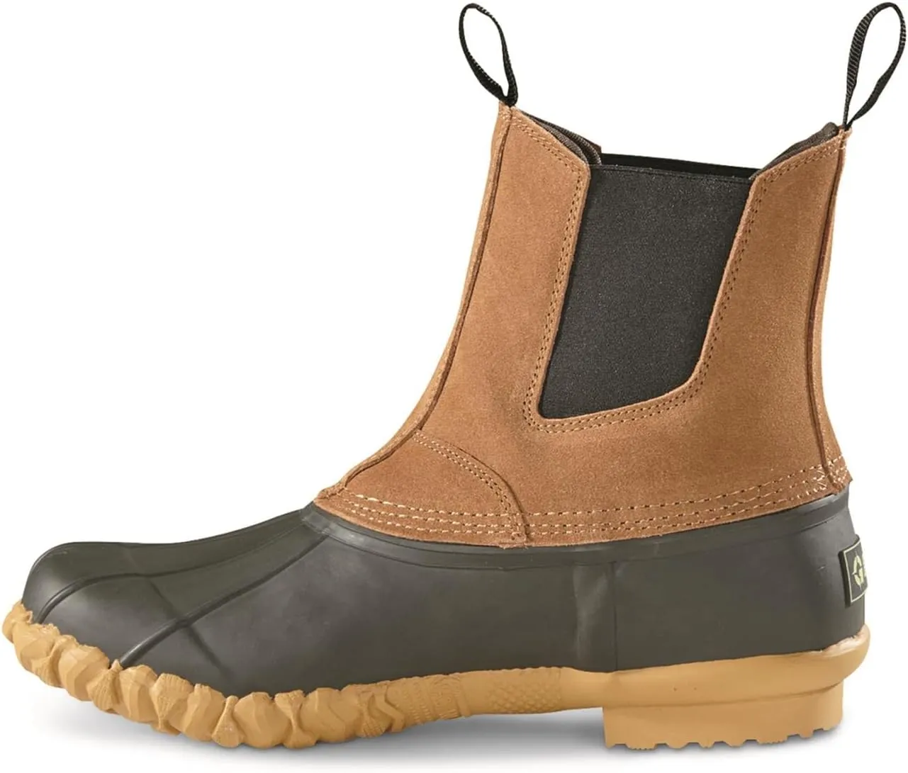Guide Gear Men’s Pull On Insulated Leather Duck Boots Waterproof Rain Shoes, 400 Gram