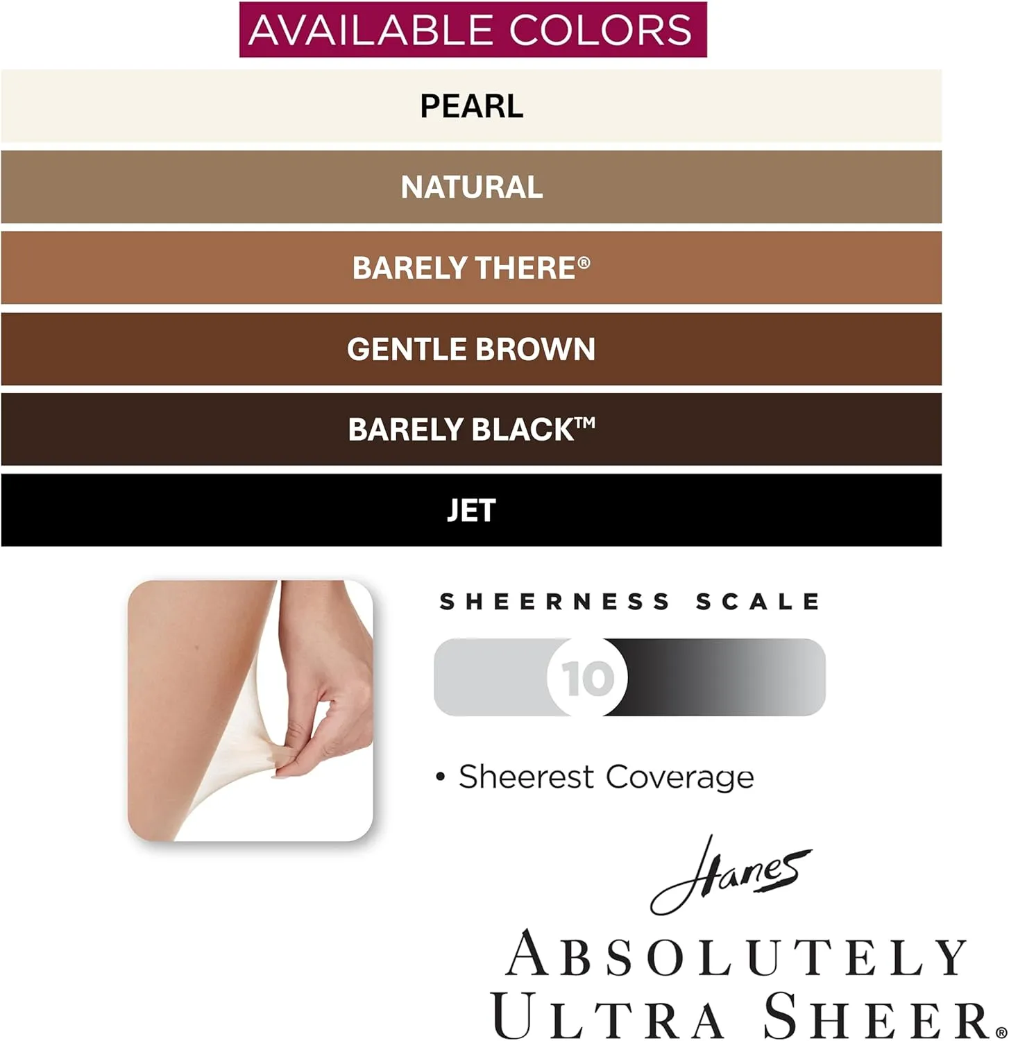Hanes Women's Absolutely Ultra Sheer Control Top with Toe