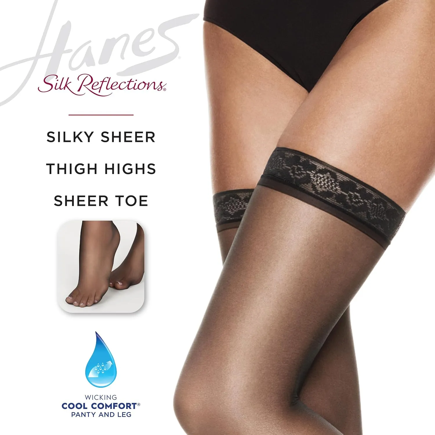 Hanes Women's Silk Reflections Thigh Highs