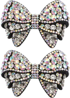 Happyyami DIY Shoes Decoration 1 Pair Bow Shoe Clips Rhinestone Crystal Shoe Clips Bridal Shoe Buckles DIY Shoe Decoration for Wedding Party Decoration Shoe Ornament