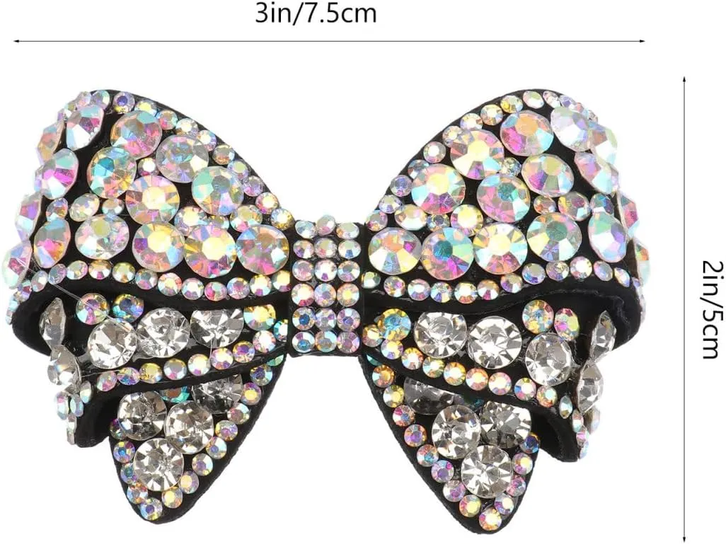 Happyyami DIY Shoes Decoration 1 Pair Bow Shoe Clips Rhinestone Crystal Shoe Clips Bridal Shoe Buckles DIY Shoe Decoration for Wedding Party Decoration Shoe Ornament