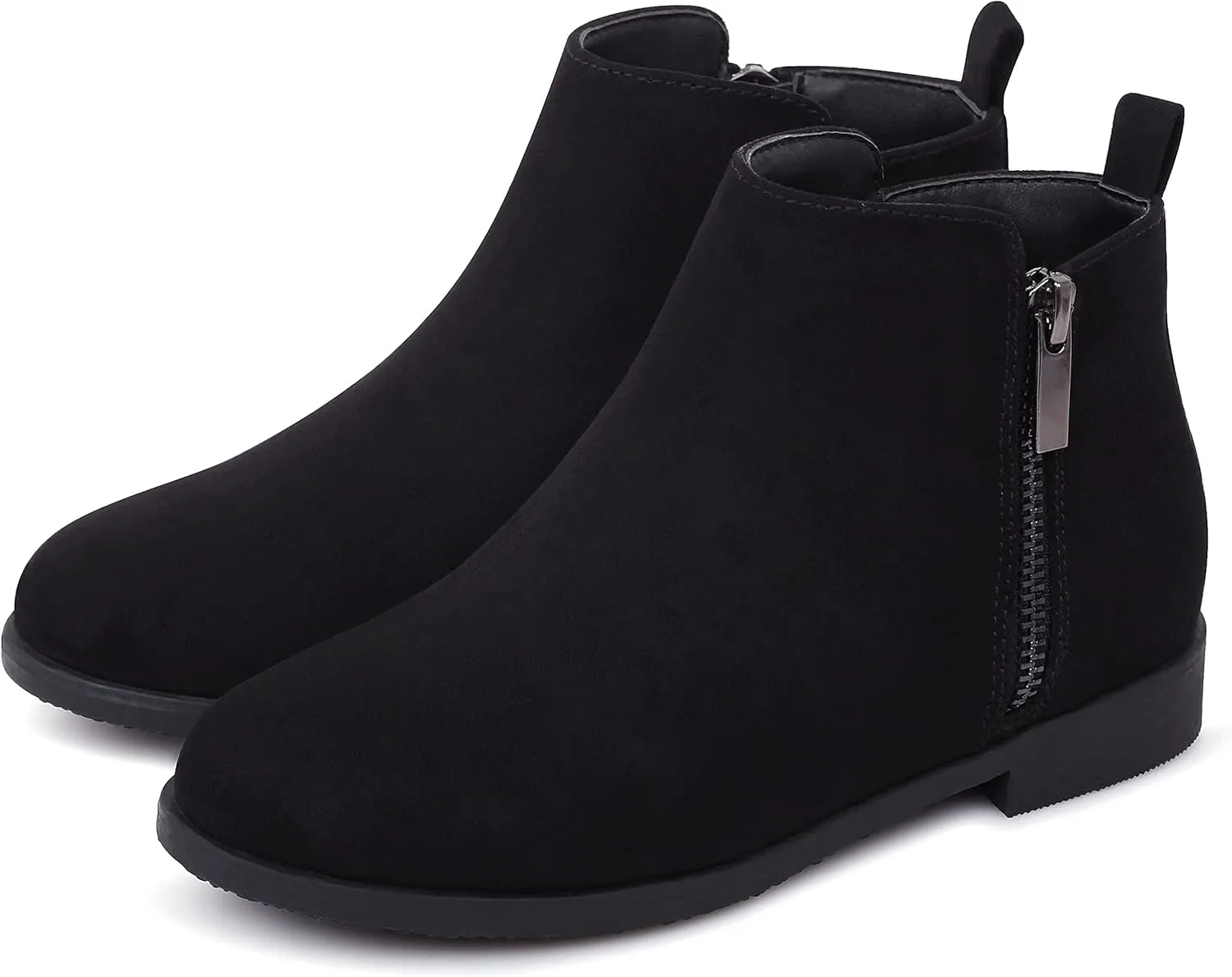 Harvest Land Girl Boots Kids Ankle Boots Warm Side Zipper Boots Low heel Short Booties Winter Snow Boots Anti-Slip Outdoor Shoes for Little Kids/Big Kids