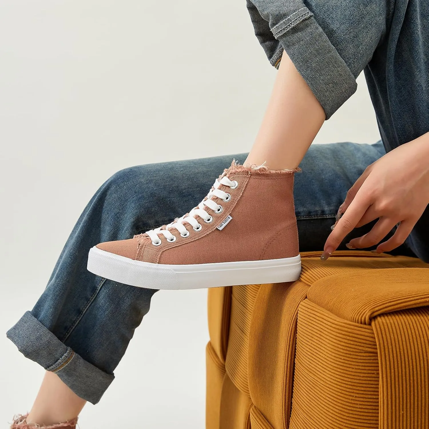 hash bubbie Unisex Canvas High top Sneakers Women's Classic Fashion High Tops Canvas Shoes Casual Tennis Shoes for Men