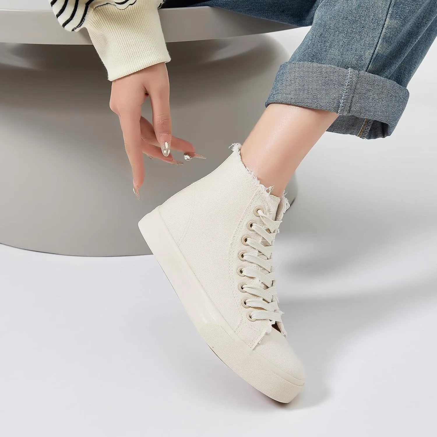 hash bubbie Unisex Canvas High top Sneakers Women's Classic Fashion High Tops Canvas Shoes Casual Tennis Shoes for Men