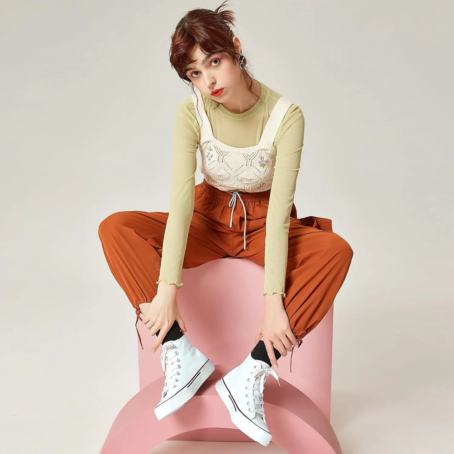 hash bubbie Unisex Fashion High top Sneakers Womens Classic High Tops Canvas Shoes Casual Tennis Shoes for Men