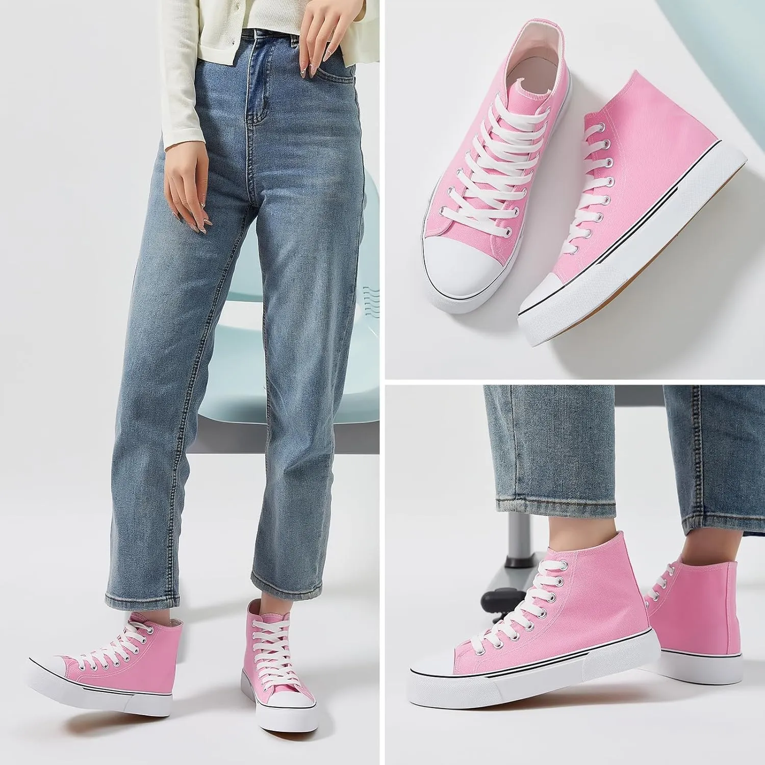 hash bubbie Unisex Fashion High top Sneakers Womens Classic High Tops Canvas Shoes Casual Tennis Shoes for Men