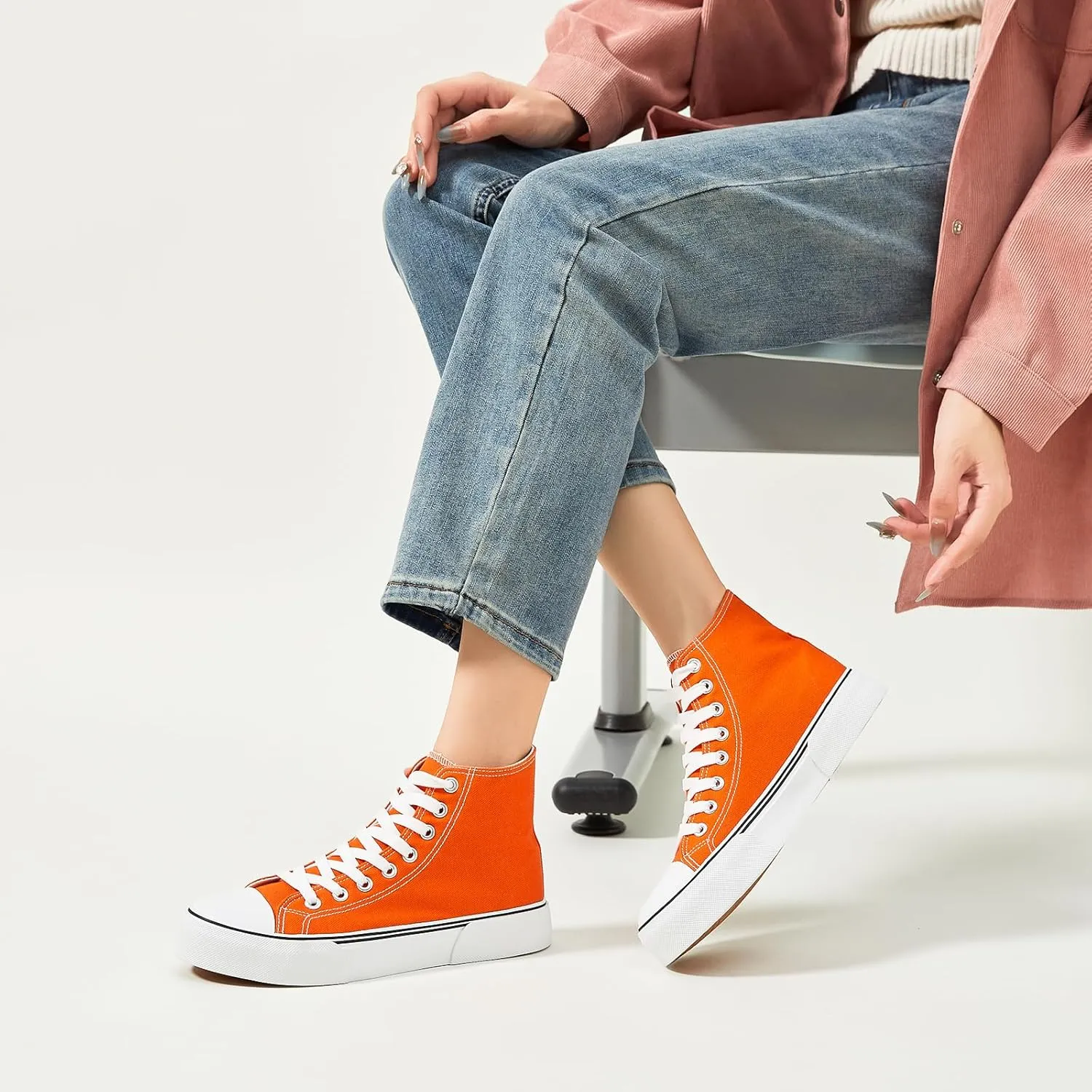 hash bubbie Unisex Fashion High top Sneakers Womens Classic High Tops Canvas Shoes Casual Tennis Shoes for Men